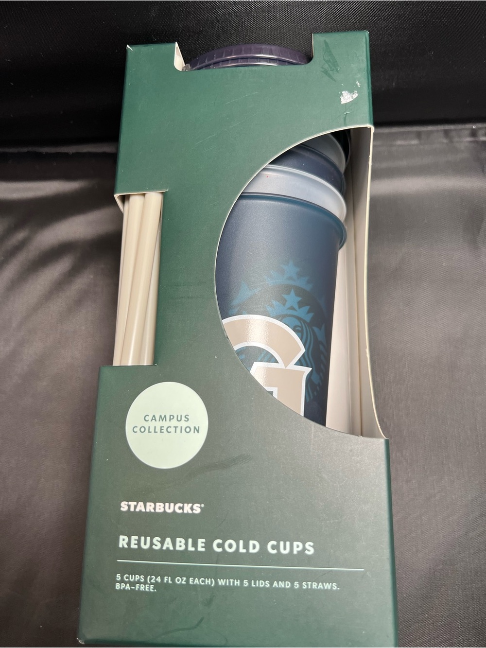 Starbucks Campus Collection Georgetown University Reusable Cold Cups 5-Pack 24oz